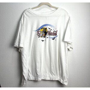 Happy Halloween "Be Witched" Graphic T-Shirt‎ 4XL 26W/28W Cotton Bats Tee
